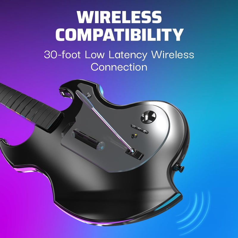 pdp RIFFMASTER Wireless Guitar Controller for PlayStation 5 and PlayStation 4, PS5/PS4, Rock Band 4, Fortnite Festival, Audio Jack, Rechargeable Battery, Officially Licensed by Sony - Black - Image 3